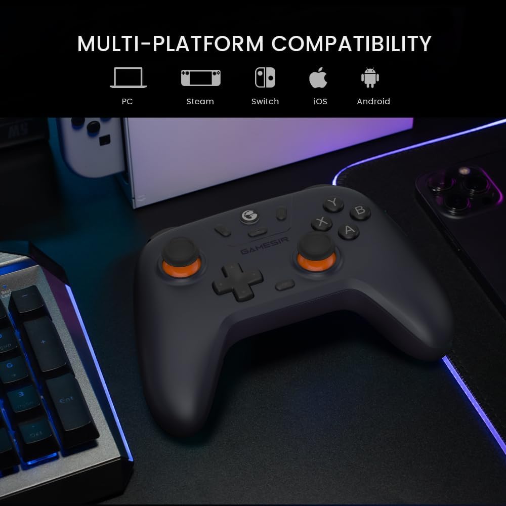 GameSir Nova Lite 2.4g Controller for PC, Steam, Switch, iOS and Android devices, Wireless Gaming Gamepad with Hall Effect Joysticks, Turbo Function - Purple