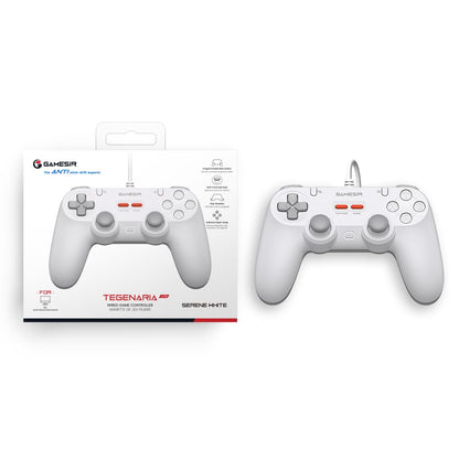 GameSir Tegenaria Lite Wired Game Controller For Switch, Android, iOS, PC, Steam With Retro 90s Design, Hall Effect Sticks, 1000Hz Polling Rate, Dual Rumble Motors, Mappable Back Buttons, Ultra-Low Latency, Ergonomic Design -Serene White