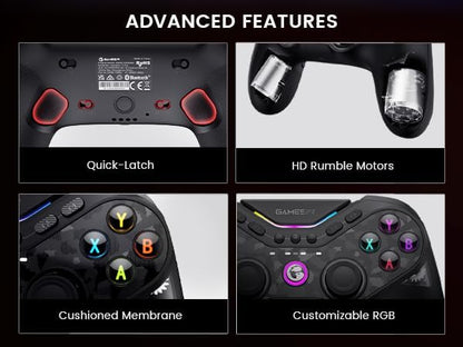 GameSir Tarantula Pro Wireless Controller for Switch/PC/iOS/Android with Charging Dock, Bluetooth 2.4G Wired Controller with Anti-Drift TMR Sticks, 9 Mappable Buttons, RGB Lighting,1200mAh