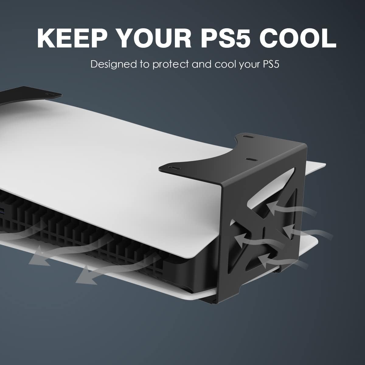 Monzlteck Under Desk Holder for PS5/PS5 Slim,Stealth Mount Compaitble with PlayStation 5 Disc & Digital Edition Console,Space Saving,DP-05