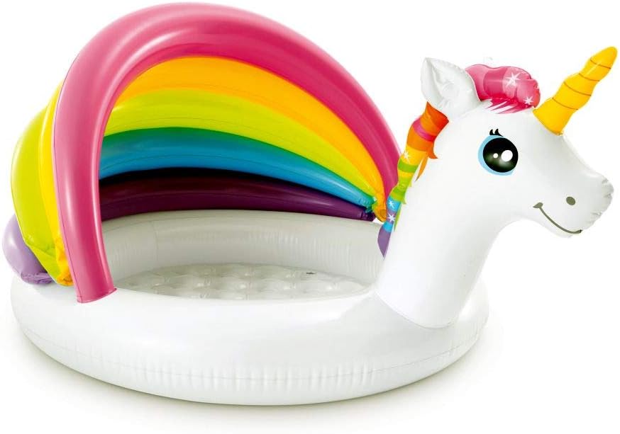 INTEX 57113NP - Unicorn Baby Pool, Ages 1-3, Size 1.27mx1.02mx69cm
