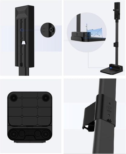 Freestanding Holder for Dyson Vacuum Stand – Suitable for Dyson V6 V7 V8 V10 V11 V12 V15 Vacuum Cleaners, Elegant and Stable Design – Charcoal Black