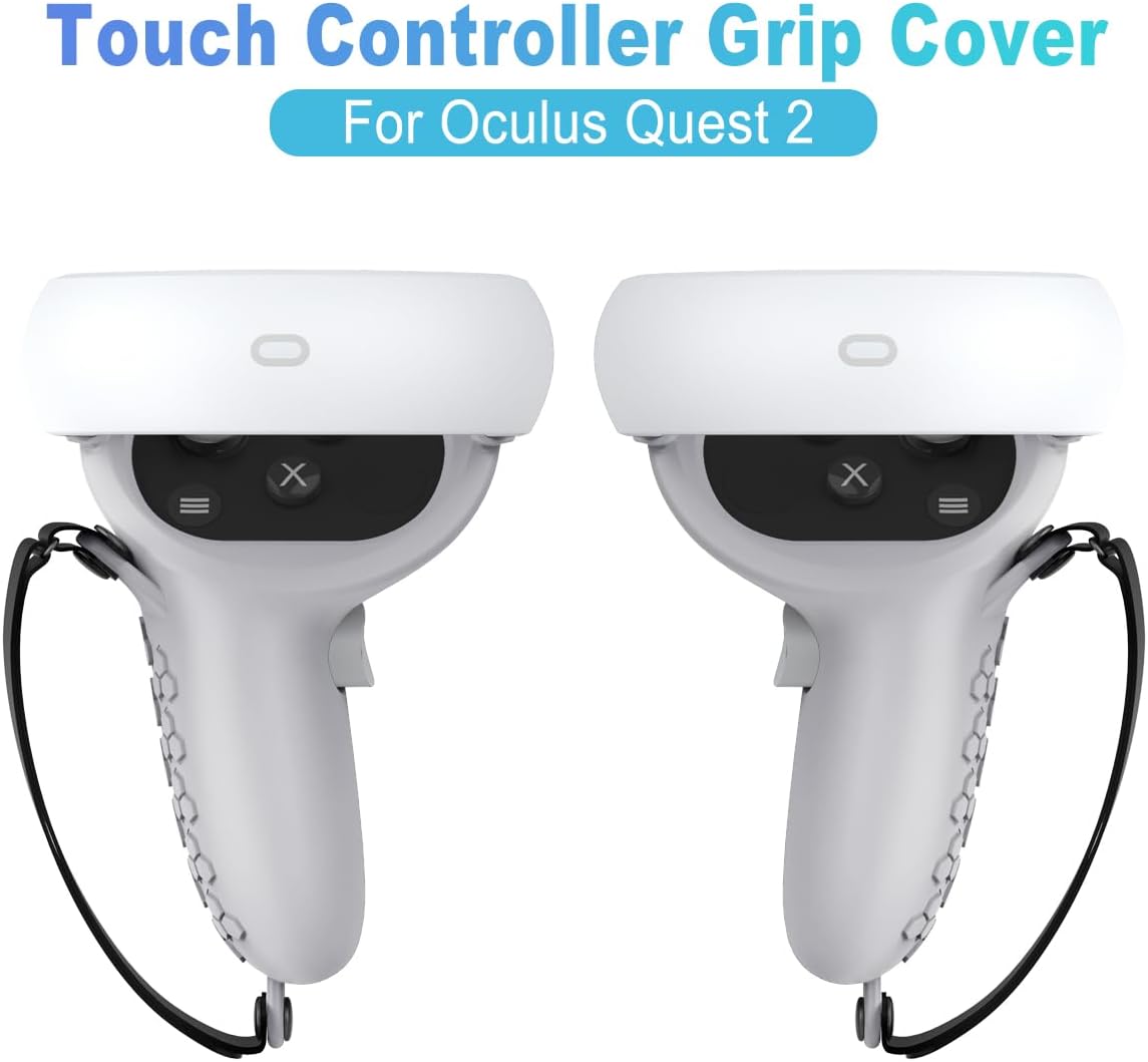Controller Grip for Oculus Meta Quest 2 Accessories Grips Cover for VR Touch Controllers Covers Protector with Non-Slip Joystick Covers 1Pair (Gray)