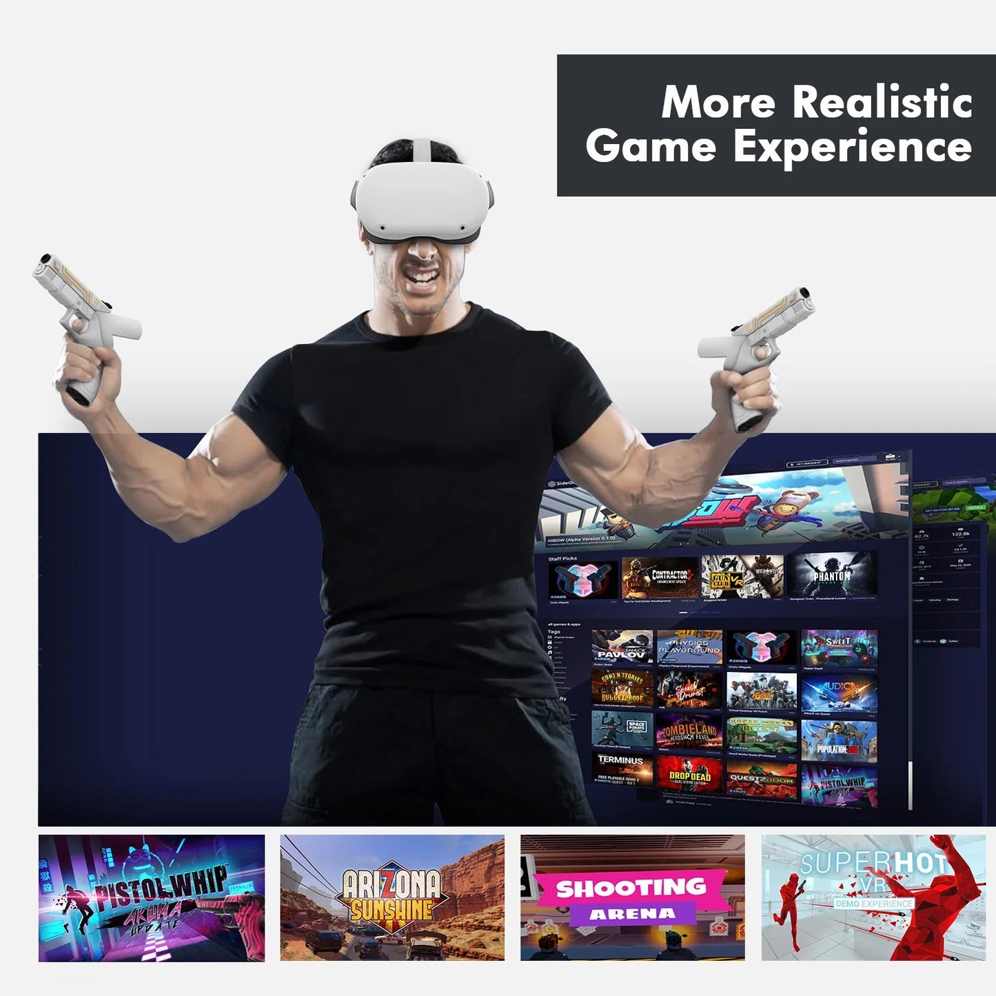 Suitable for Meta Quest 2 VR Grip Gun Stock Cover Enhance VR gaming experience quest2 grip accessories