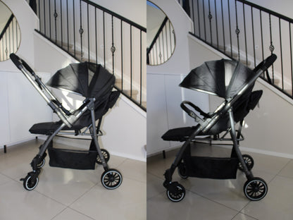 Baby360 FLOW Lightweight Baby Stroller – Foldable, Reversible Seat, Sun Canopy (Newborn to Toddler)