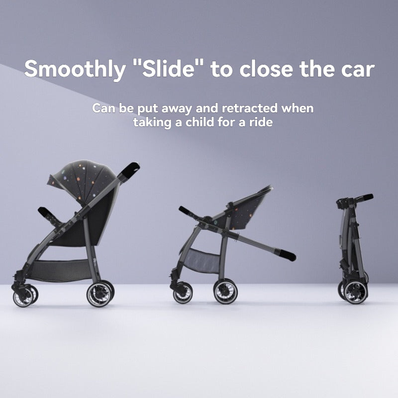Baby360 FLOW Lightweight Baby Stroller – Foldable, Reversible Seat, Sun Canopy (Newborn to Toddler)