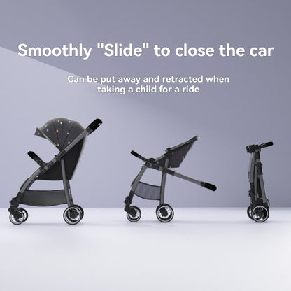 Baby360 FLOW Lightweight Baby Stroller – Foldable, Reversible Seat, Sun Canopy (Newborn to Toddler)
