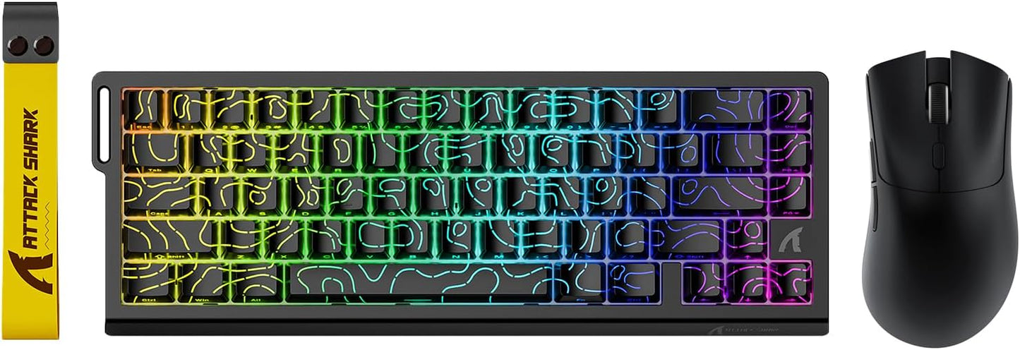 ATTACK SHARK X68 HE Rapid Trigger Mechanical Gaming Keyboard 60% Wired TKL with Adjustable Actuation,Hall Effect snap-fit Switch,8KHz Polling Rate,RGB Backlit,Top Mount for PC Mac Esport Gamer(Black)