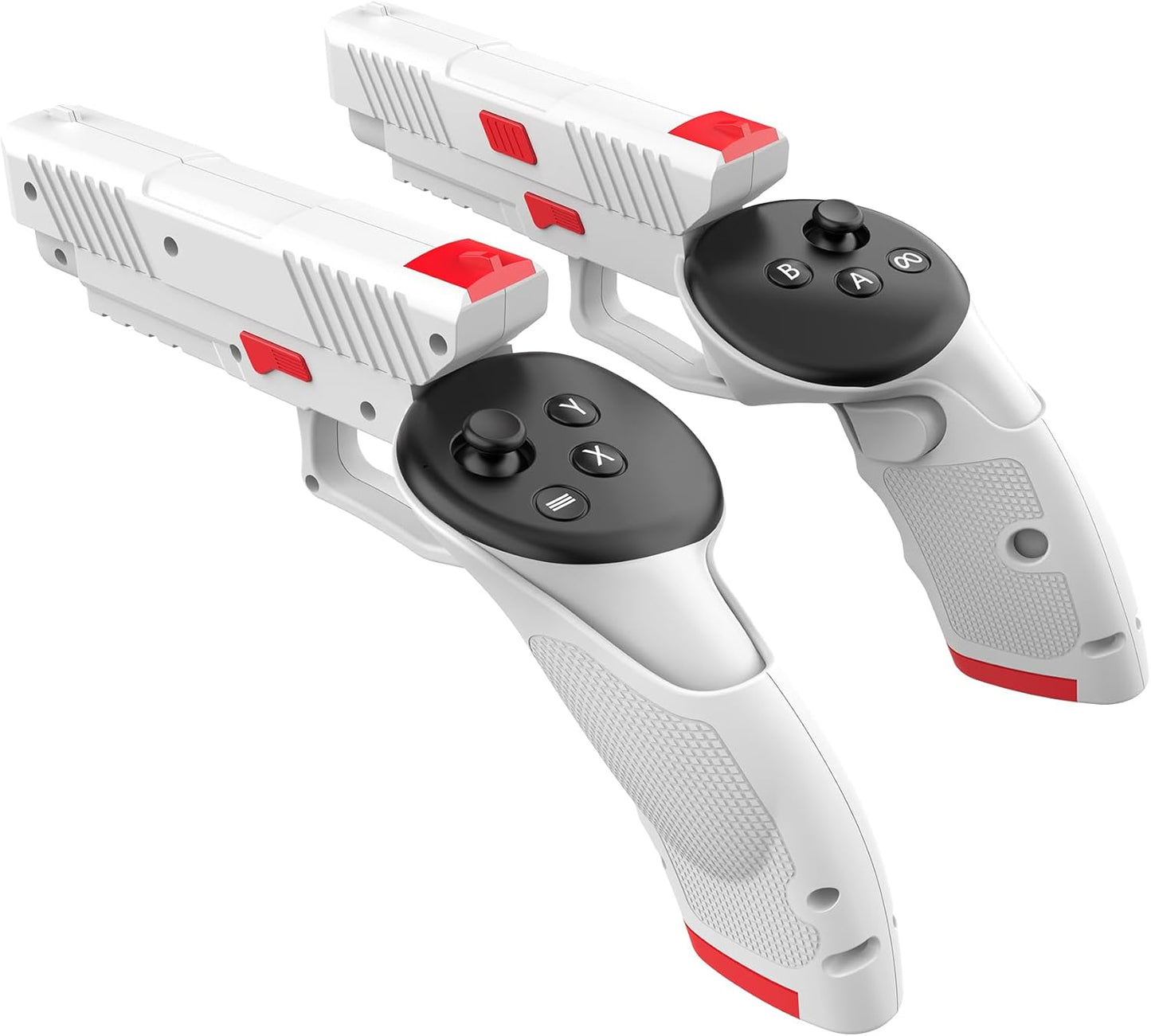 YRXVW Weighted PistoI Grip VR Stock Controller Accessories for Oculus Quest 3, Controller Grips, Enhanced FPS Games Experience Holding Feels, Anti Slip Handle Shell Cover Protector (White)