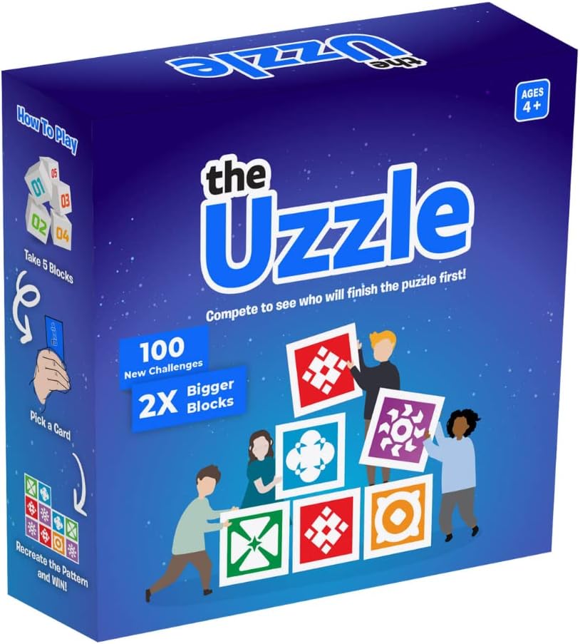The Uzzle 3.0 Board Game, Family Board Games for early-stageren & Adults, Block Puzzle Games for Ages 4+