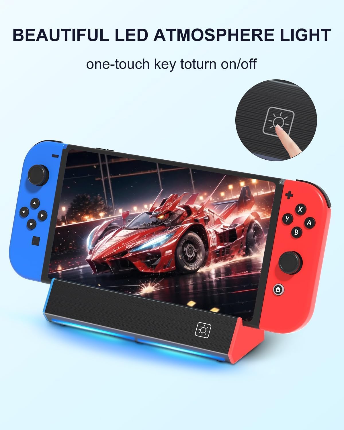 ZONEY Switch TV Dock with 1000Mbps Ethernet LAN Port/4K HDMI Port, Portable Switch Docking Station for Nintendo Switch/Switch OLED, Replacement Official Switch Dock Base Stand (Black with LAN Port)