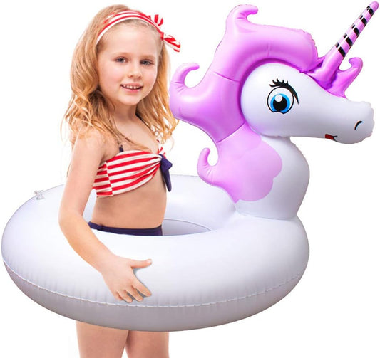 Unicorn Pool Float, Pool Floats for Kids Inflatable Unicorn Float for Pool Kids Floaties Swim Rings Summer Toys for 5 10 Year Old Girls Boys Toddlers Child Floating Tubes