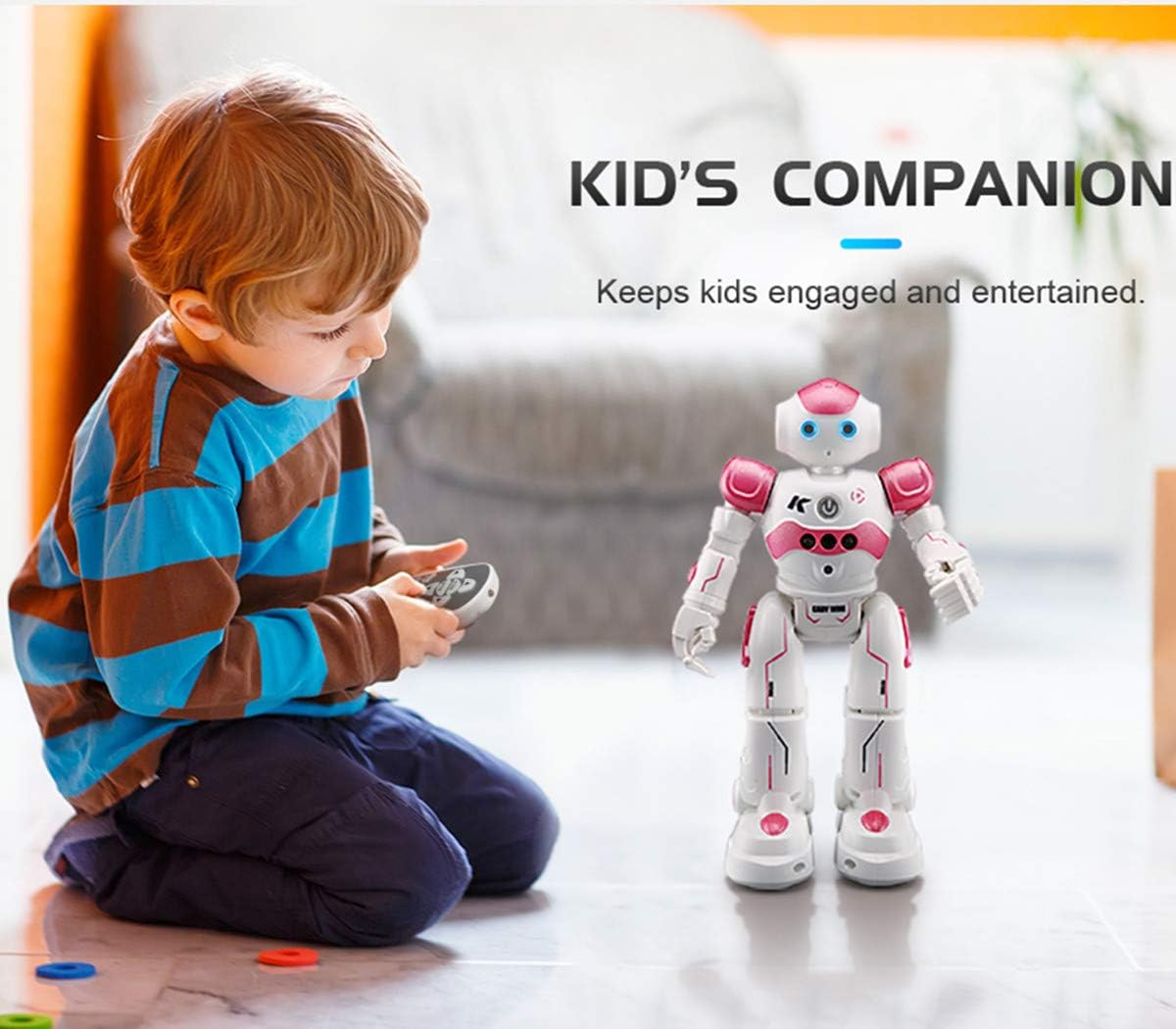 WEECOC RC Robot Toys Gesture Sensing Smart Robot Toy for Kids Can Singing Dancing Speaking Christmas Birthday Gift (Blue)