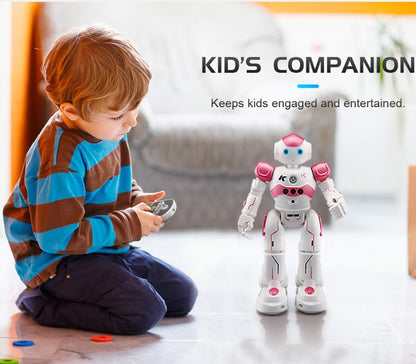 WEECOC RC Robot Toys Gesture Sensing Smart Robot Toy for Kids Can Singing Dancing Speaking Christmas Birthday Gift (Blue)