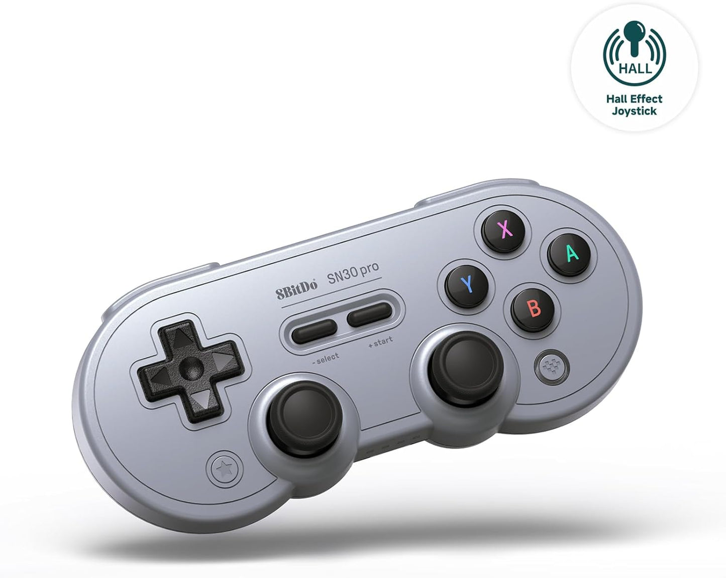 8BitDo SN30 Pro Bluetooth Controller, Hall Effect Joystick Update, Compatible with Switch, PC, macOS, Android, Steam Deck & Raspberry Pi (Gray)