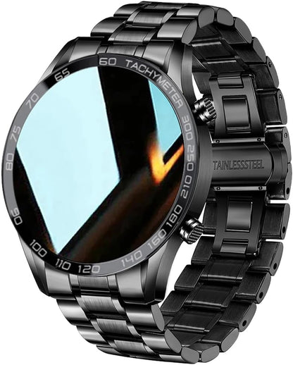 FILIEKEU Men Smart Watch for Android iOS, Bluetooth Calls Voice Chat with Heart Rate/Sleep Monitor Fitness Tracker, 1.3" Full Touch Screen IP67 Waterproof Stainless Steel Activity Tracker for Men,