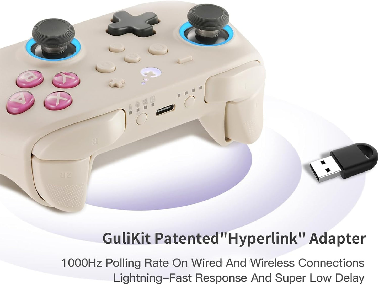 GuliKit KK3 PRO Controller Kingkong 3 Pro Switch Controller (No Drift) for Switch/PC/Android/MacOS/IOS with Hall Joysticks and Triggers, Maglev/Rotor/HD Vibration (GB RETRO) [video game]