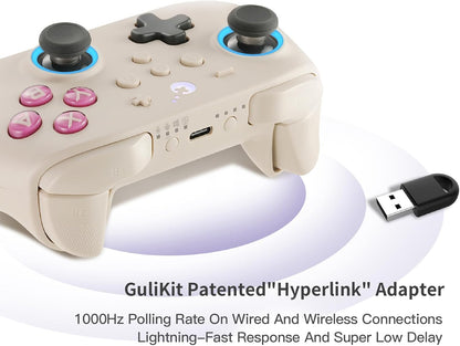 GuliKit KK3 PRO Controller Kingkong 3 Pro Switch Controller (No Drift) for Switch/PC/Android/MacOS/IOS with Hall Joysticks and Triggers, Maglev/Rotor/HD Vibration (GB RETRO) [video game]