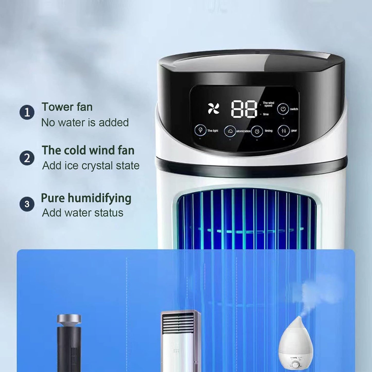 Portable Air Conditioner Desk Cooling Fan Personal Air Cooler for Indoor Outdoor
