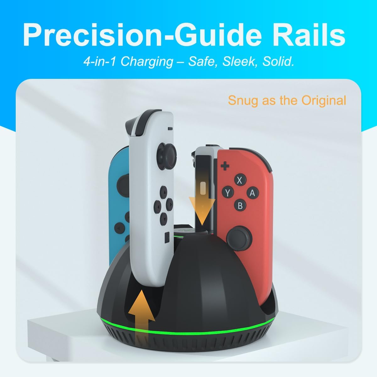 Charging Dock for Switch Controllers, Wireless Controller Charging Station, Multi-Slot Gamepad Charging Stand, Compact Desktop ChargerUnbranded