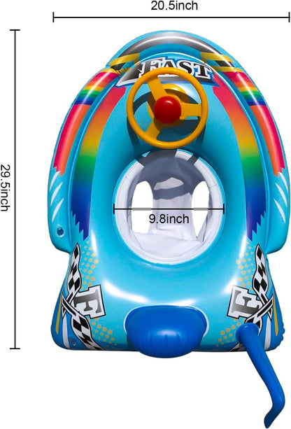 Cute Child Kids Inflatable Pool Float PVC Summer Swim Float Air Bed Lake Boat Swimming Floats with 2 Handles Surfing Raft Bodyboard Floating Mattress Seat Swim Ring for Girls Boys 1-5 Years