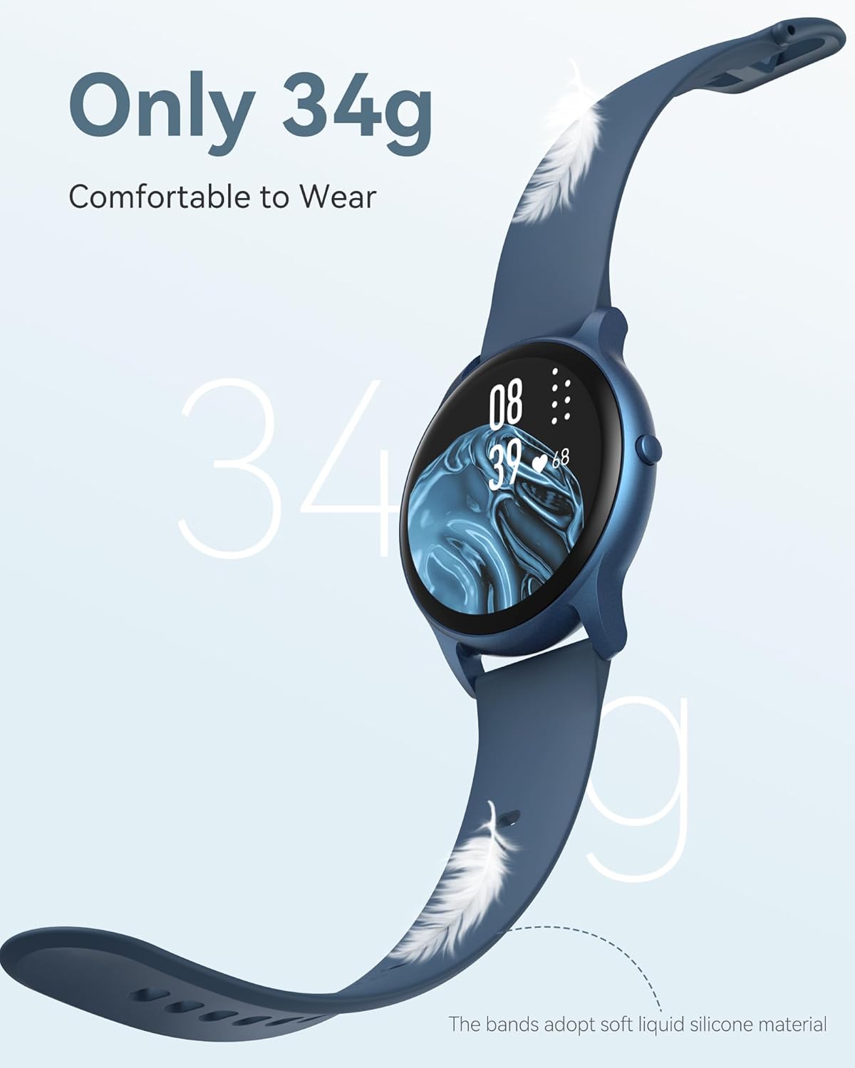 AGPTEK Smart Watch for Women, 5ATM Waterproof Smartwatch for Android and iOS Phones, Fitness Tracker Watch with 100+ Sports Modes, Heart Rate Monitor Pedometer Sleep Monitor, Pink