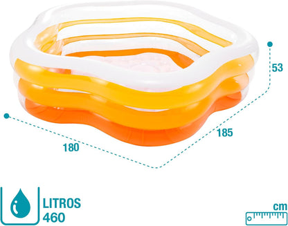 INTEX 56495NP - Summer Colors Pool, W/ Infl. Floor, Ages 3+, Size 1.85mx1.8mx53cm