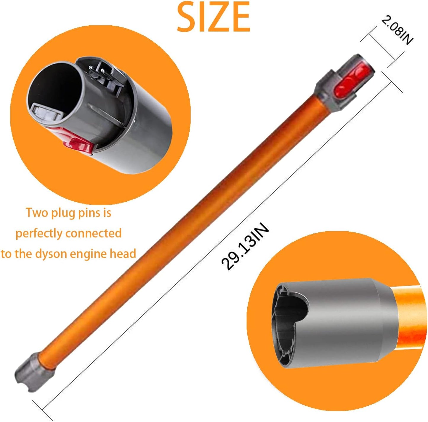 Replacement Wand Compatible with DS V15 V11 V10 V8 V7 Cordless Stick Vacuum Cleaner,Quick Release Vacuum Accessories (Black)