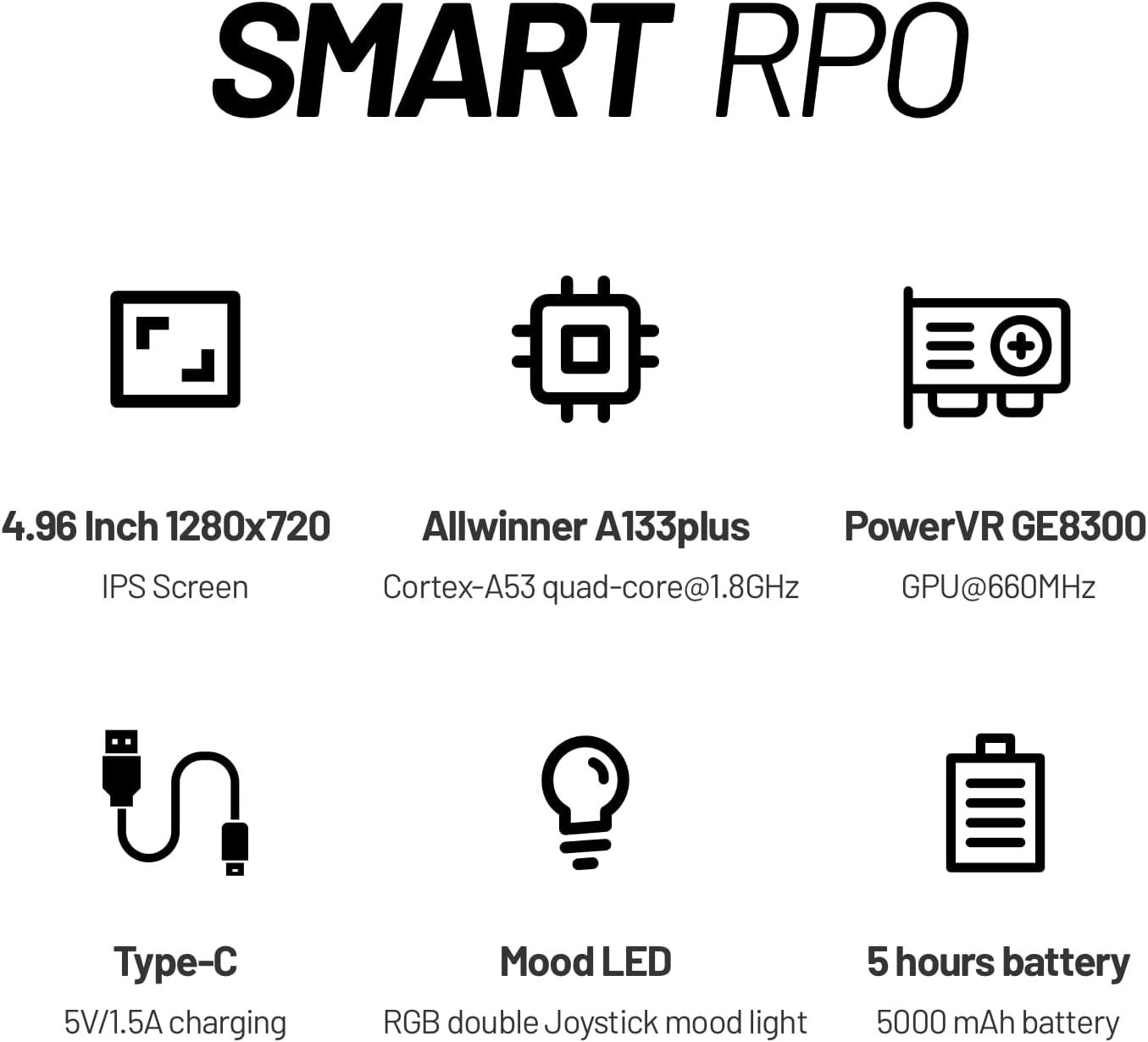 Trimui Smart Pro Retro handheld model, 5" IPS Screen Portable handheld model with 5000mAhBattery, Built in 128G TF Card &15000+ Games,Support WiFi Multiplayer Online Battle (Gray,128G)