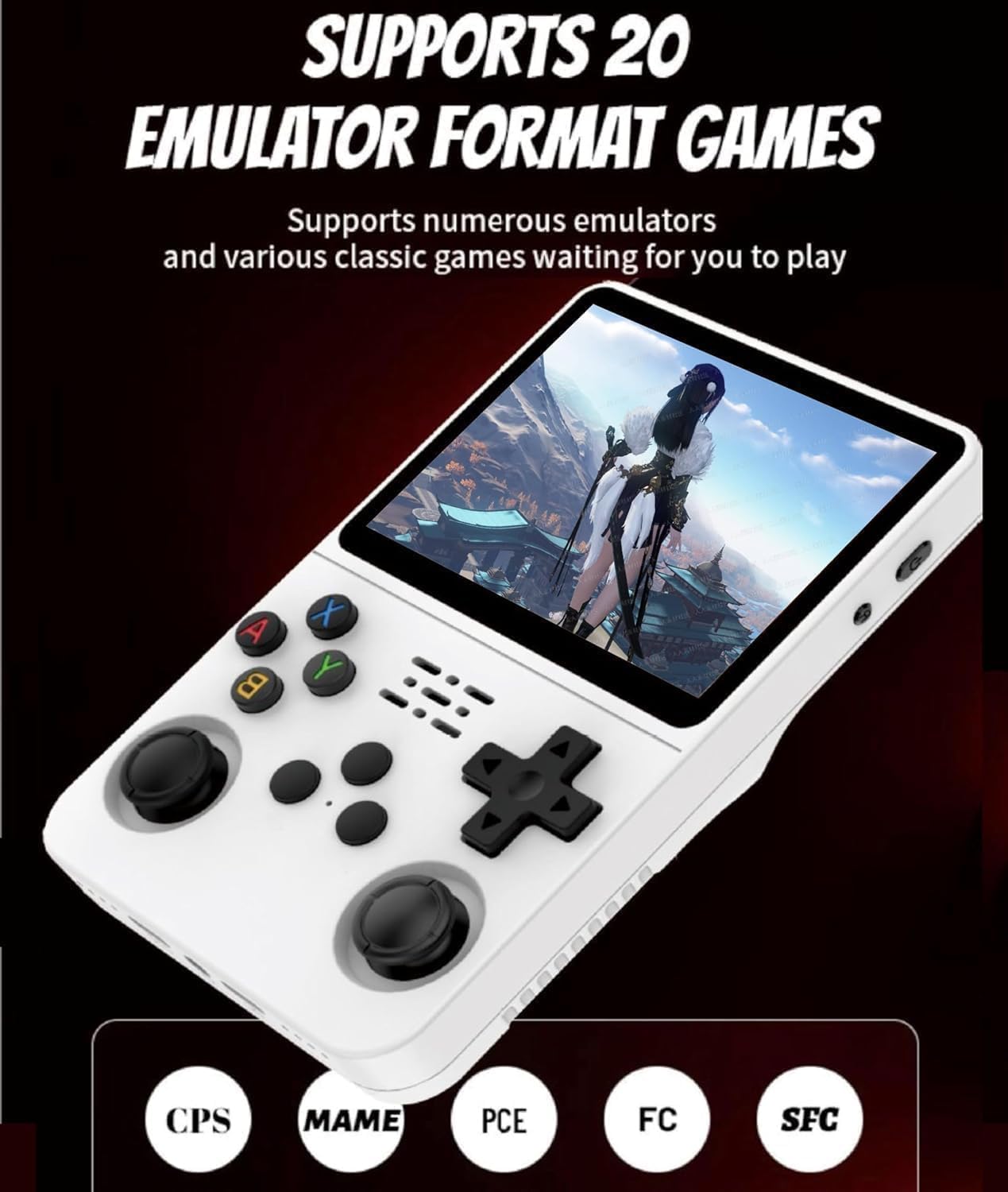 R36s Retro handheld model 3.5 Inch 21000+ Games Retro handheld model, Video handheld model with Dual Stylem Linux/Garlic Supports & Dual 3D Joysticks -128G -Purple
