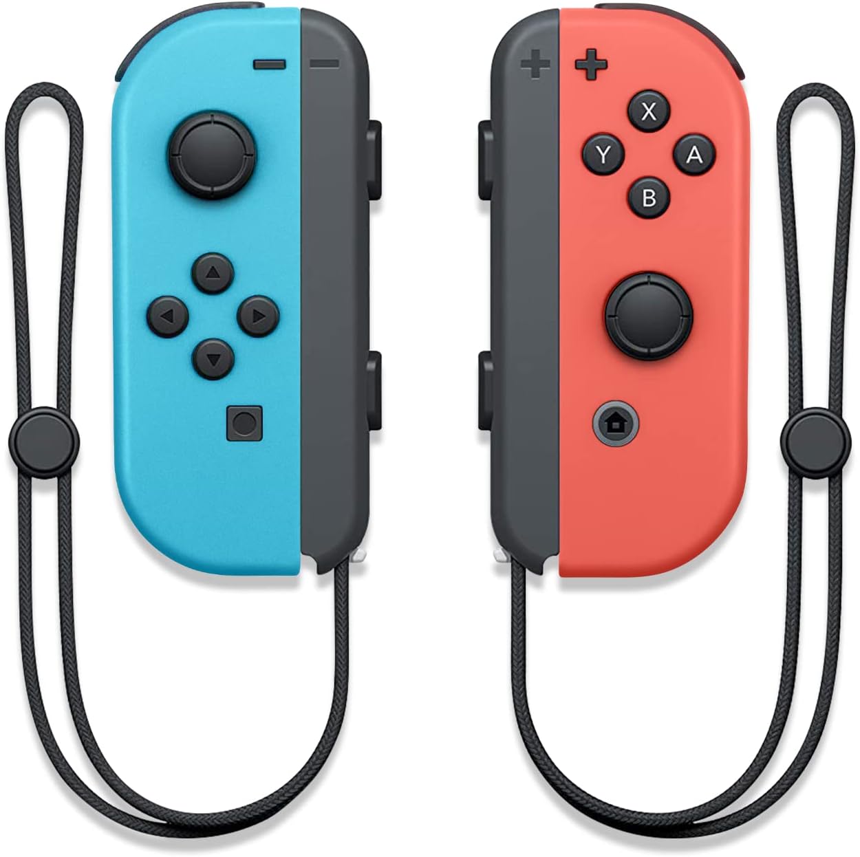 Wireless Controllers Compatible with Switch/Switch OLED/Switch Lite, Dual L/R Motion Controllers with Wake-Up Function, 6-Axis Gyro & Wrist Straps – Grey