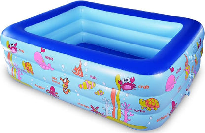 WateBom Inflatable Family Swim Center Pool with Inflatable Soft Floor, 70 inches Ocean World Kids Swimming Pool…