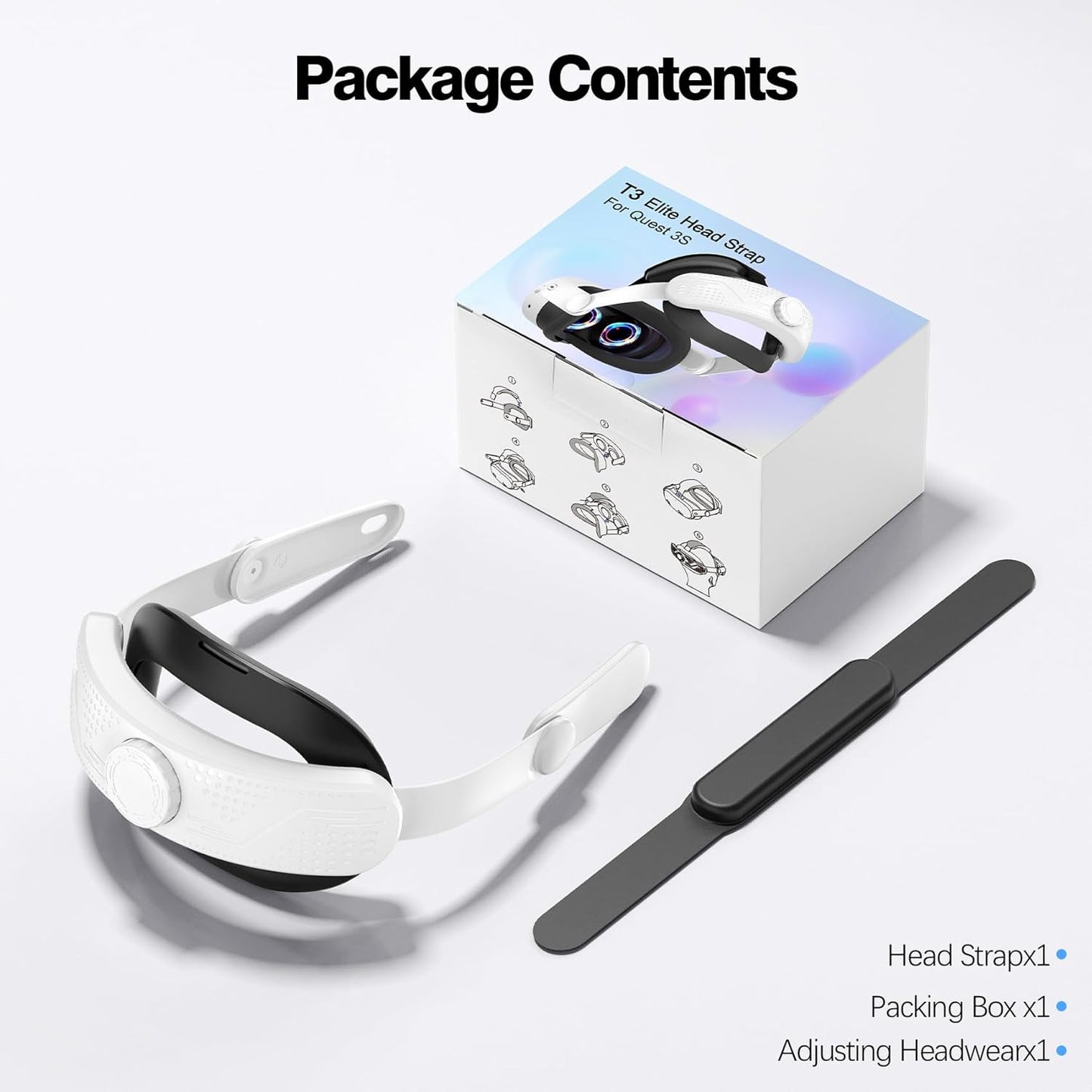 Comfort Head Strap for Meta Quest 3S - Adjustable Elite Strap Replacement with Pressure Relief, Enhanced Comfort & Balanced Weight - Lightweight, Retractable Design for VR Headsets (Meta Quest 3S)