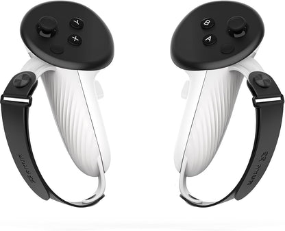 AMVR Controller Grips Compatible with Oculus/Meta Quest 3S/Quest 3 Accessories, Silicone Non-Slip Handle Cover, Adjustable Soft Hand Strap, 100% Signal(Not for Charging Dock)