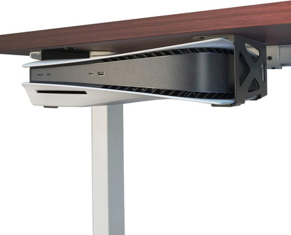 Monzlteck Under Desk Holder for PS5/PS5 Slim,Stealth Mount Compaitble with PlayStation 5 Disc & Digital Edition Console,Space Saving,DP-05