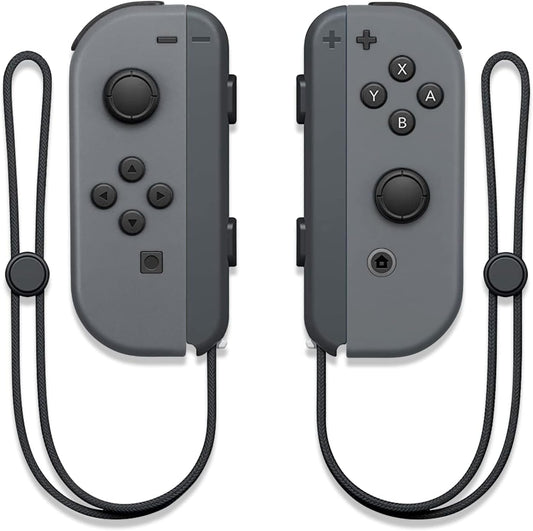 Wireless Controllers Compatible with Switch/Switch OLED/Switch Lite, Dual L/R Motion Controllers with Wake-Up Function, 6-Axis Gyro & Wrist Straps – Grey