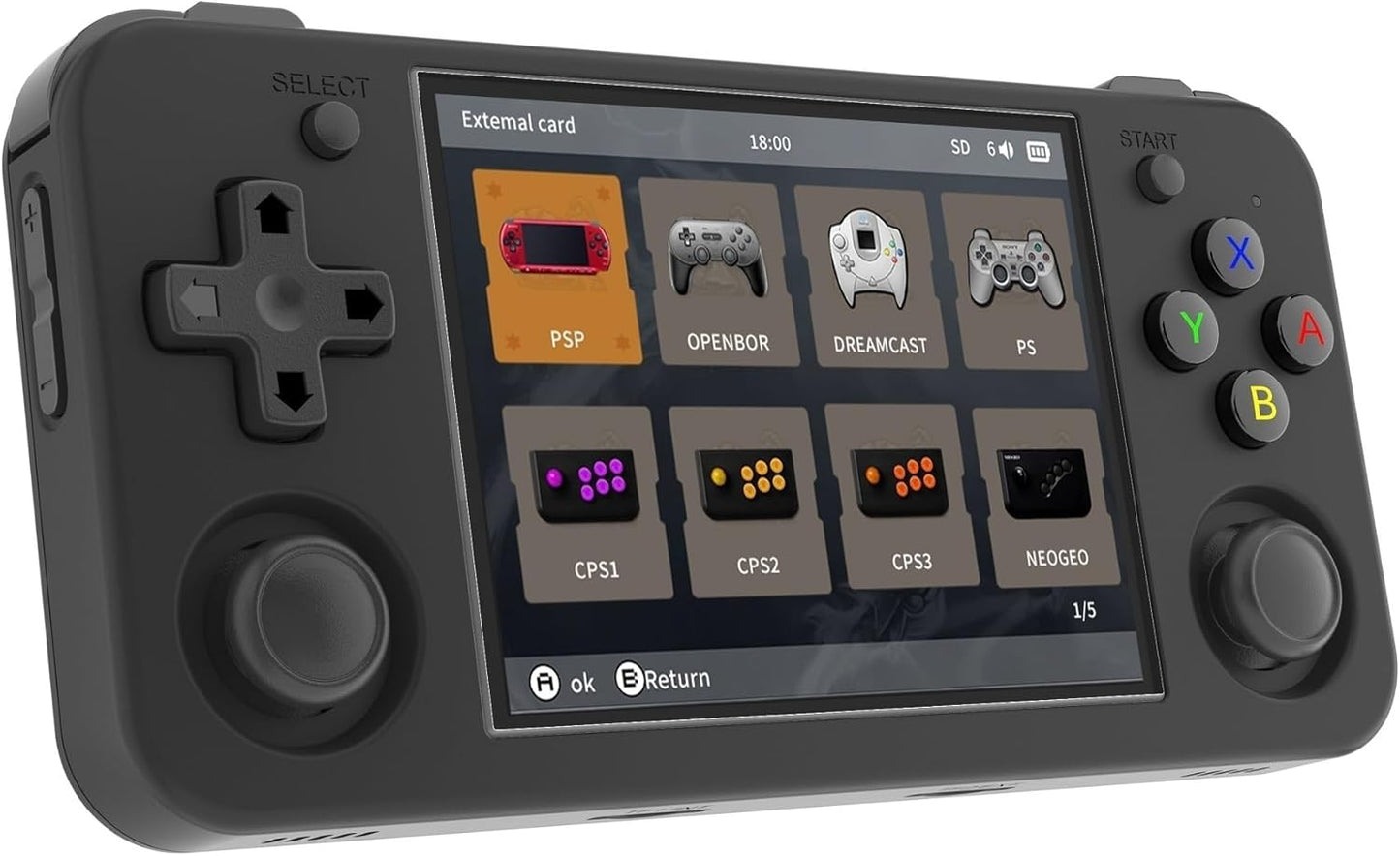 Anbernic RG35XX H Retro handheld model, Support HDMI TV Output 5G WiFi Bluetooth 4.2, 3.5 Inch IPS Screen Linux System Built-in 64G TF Card 5515 Games (RG35XXH Transparent Purple)