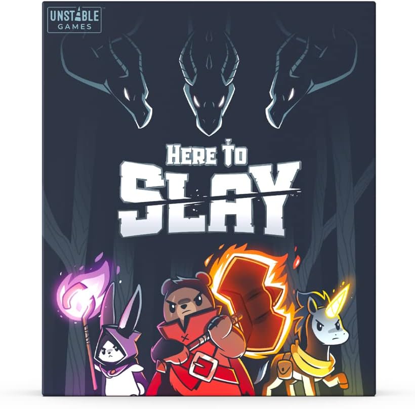 TeeTurtle Here to Slay Base Game - from The Creators of Unstable Unicorns - A Strategic Card Game for Teens and Adults Mixed Colours