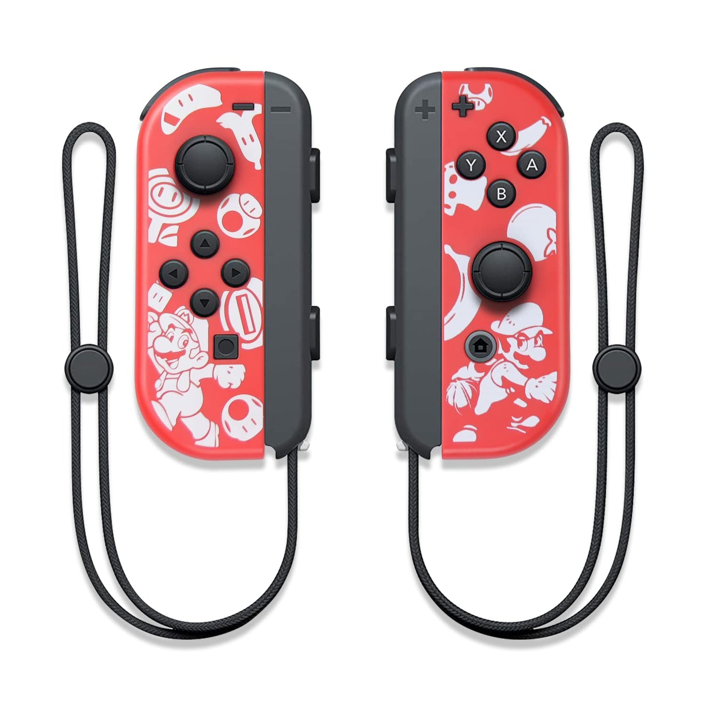 Wireless Controllers Compatible with Switch/Switch OLED/Switch Lite, Dual L/R Motion Controllers with Wake-Up Function, 6-Axis Gyro & Wrist Straps – Grey