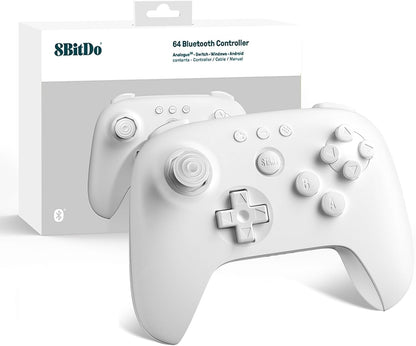8BitDo 64 Bluetooth Gaming Controller Compatible with Switch Console, Windows & Android – Hall Effect Joystick, Turbo Function, Vibration – Black