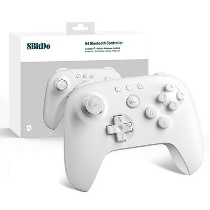 8BitDo 64 Bluetooth Gaming Controller Compatible with Switch Console, Windows & Android – Hall Effect Joystick, Turbo Function, Vibration – Black