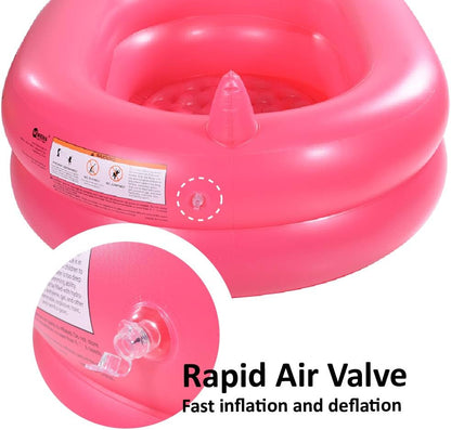 Kiddie Pool, Inflatable Pool, Flamingo Swimming Pool with Inflatable Soft Floor for Outdoor, Indoor, Backyard (60 in)