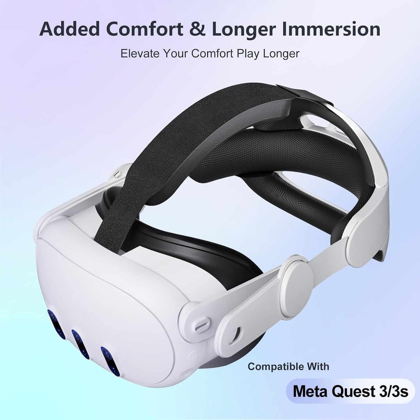 Saqico Head Strap For Meta Quest 3,Pressure-Free Elite Strap for Oculus Quest 3 Accessories Replacement, Adjustable Headband Soft Cushion VR Headset Enhanced Comfort &Balanced Fit for Longer immersion