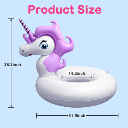 Unicorn Pool Float, Pool Floats for Kids Inflatable Unicorn Float for Pool Kids Floaties Swim Rings Summer Toys for 5 10 Year Old Girls Boys Toddlers Child Floating Tubes