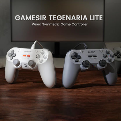 GameSir Tegenaria Lite Wired Game Controller For Switch, Android, iOS, PC, Steam With Retro 90s Design, Hall Effect Sticks, 1000Hz Polling Rate, Dual Rumble Motors, Mappable Back Buttons, Ultra-Low Latency, Ergonomic Design -Serene White