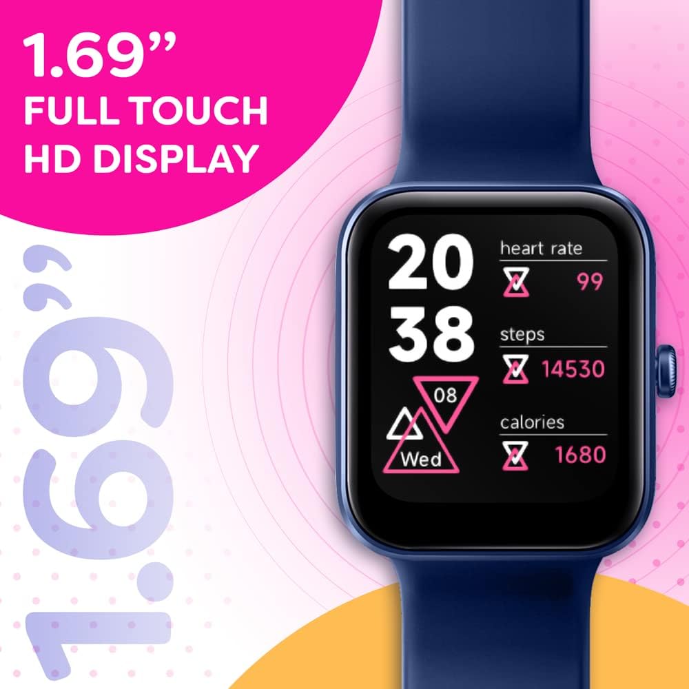 OCTANDRA Inspire VeryFit 1.95" Bluetooth Answer Call Alexa Smart Watch Body Energy Heart Rate HRV Oxygen Saturation Sleep Monitor Step Tracker IP68 Fitness Watches for Men Women (IDW16) (Pink)