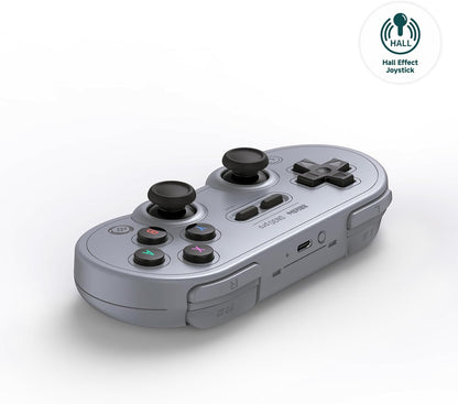 8BitDo SN30 Pro Bluetooth Controller, Hall Effect Joystick Update, Compatible with Switch, PC, macOS, Android, Steam Deck & Raspberry Pi (Gray)