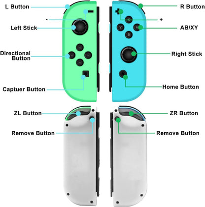 Wireless Controller Compatible with Nintendo Switch, Left & Right Game Controllers with Dual Vibration, Motion Control & Wake-Up Function