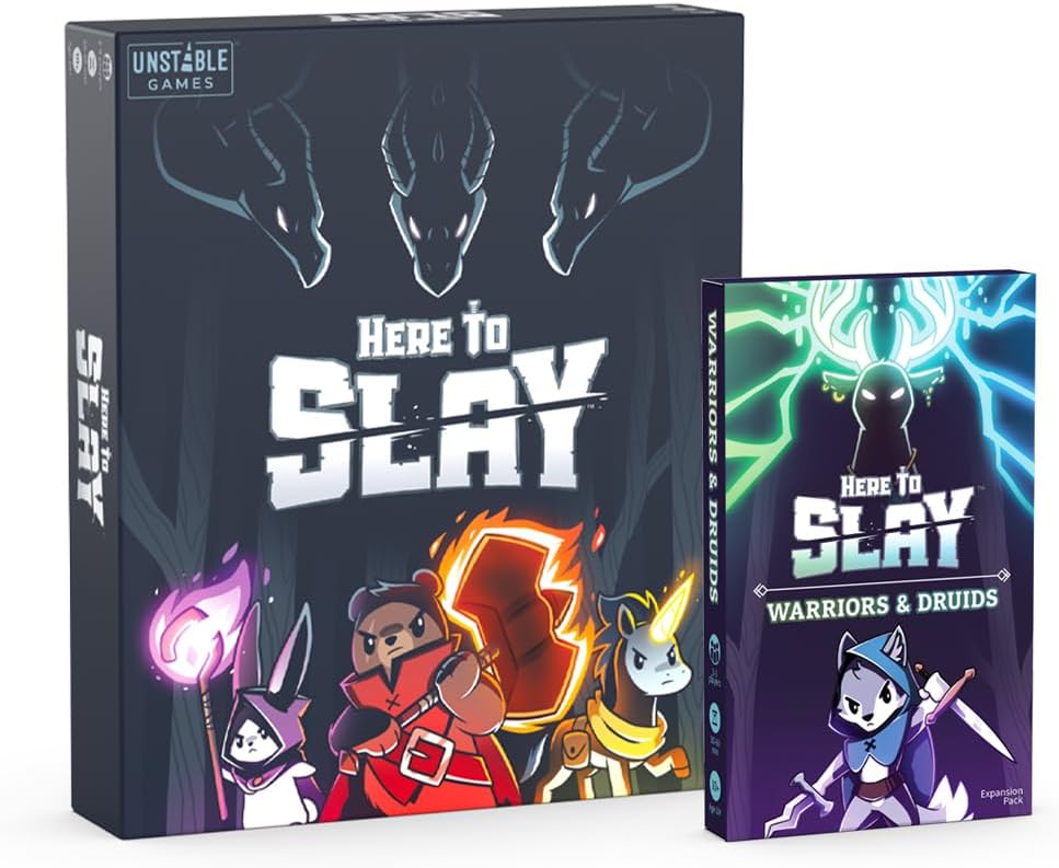 TeeTurtle Here to Slay Base Game - from The Creators of Unstable Unicorns - A Strategic Card Game for Teens and Adults Mixed Colours