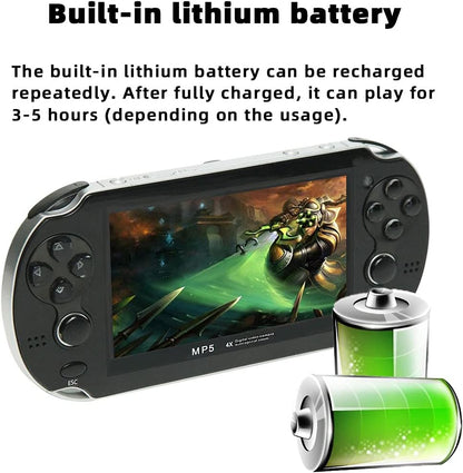 CZT handheld model 4.3 inch Double Joystick 8GB Build in 2200 Retro Game Video handheld model Arcade Multiple Emulator Mini Portable Game Player MP3/4 TV Out Gifts for early-stageren/Men(Black)